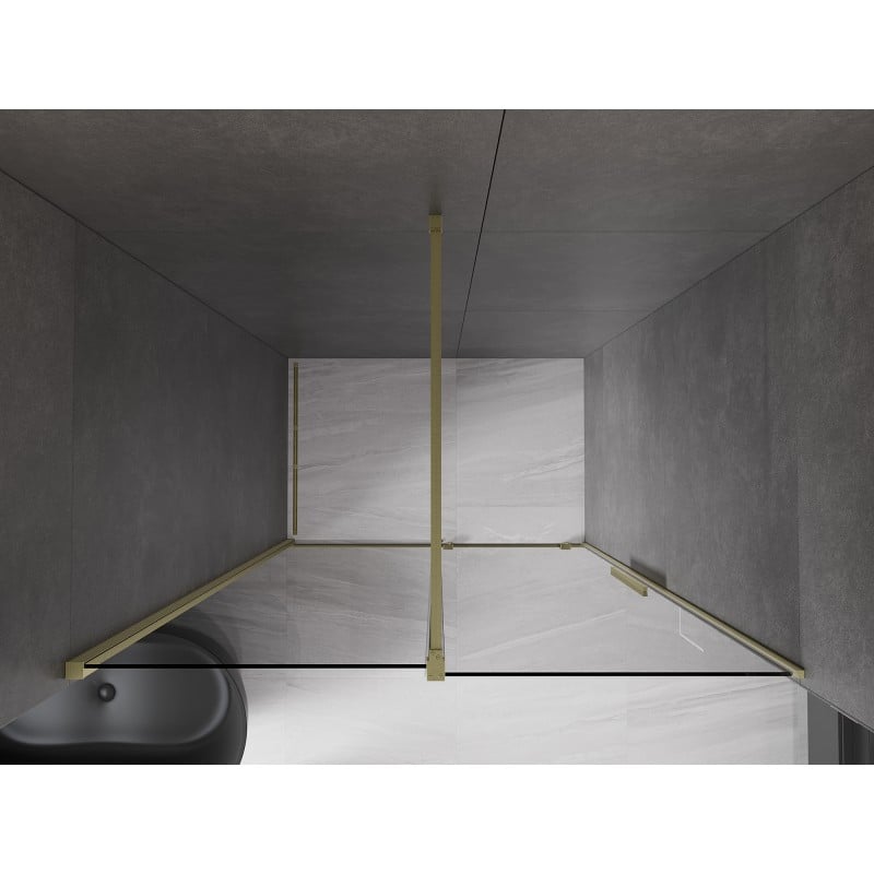 Mexen Velar Schiebetür 150 cm, Grafit, gebürstet gold - 871-150-000-41-55