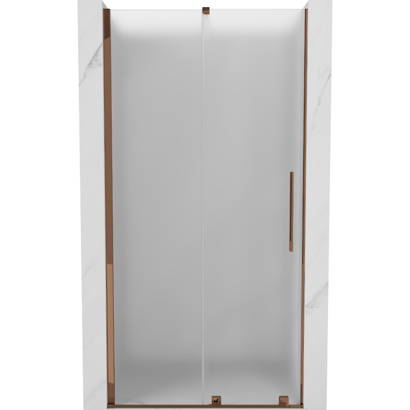 Mexen Velar Schiebetüren für die Dusche 90 cm, Eisglas, Roségold - 871-090-000-31-60