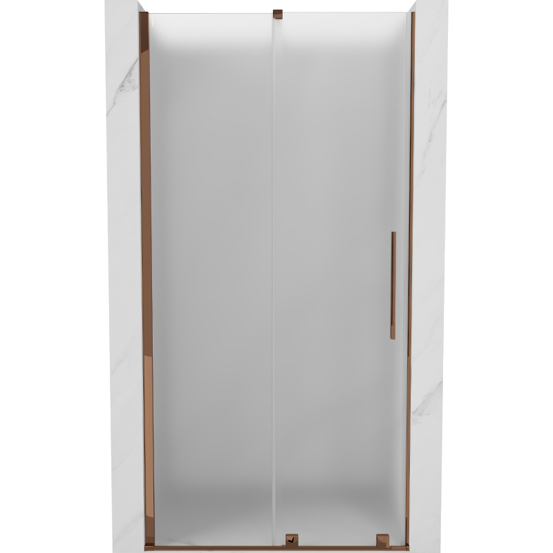 Mexen Velar Schiebetür-Duschabtrennung 120 cm, Mattglas, Roségold - 871-120-000-31-60