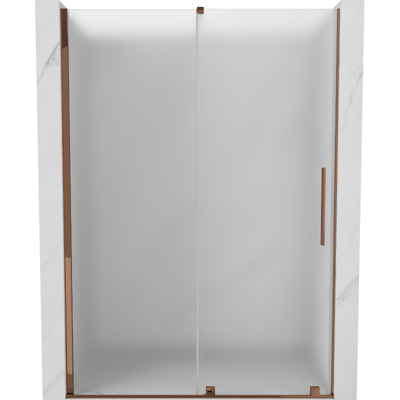 Mexen Velar Schiebetür für Dusche 140 cm, Mattglas, Roségold - 871-140-000-31-60