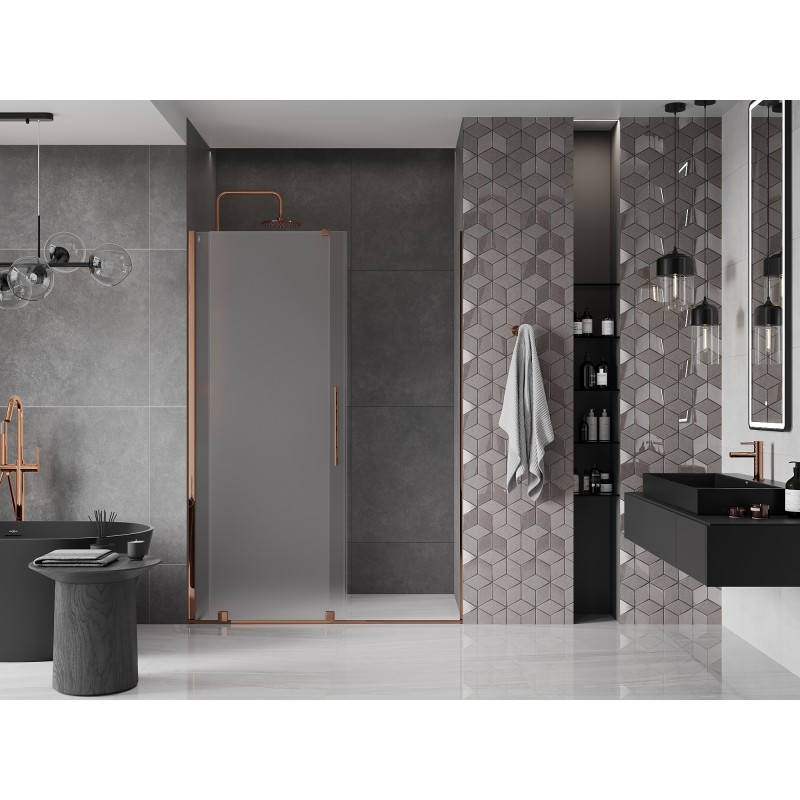Mexen Velar Schiebetür-Duschabtrennung 160 cm, Frost, Roségold - 871-160-000-31-60