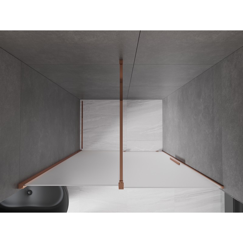 Mexen Velar Schiebetür-Duschabtrennung 160 cm, Frost, Roségold - 871-160-000-31-60