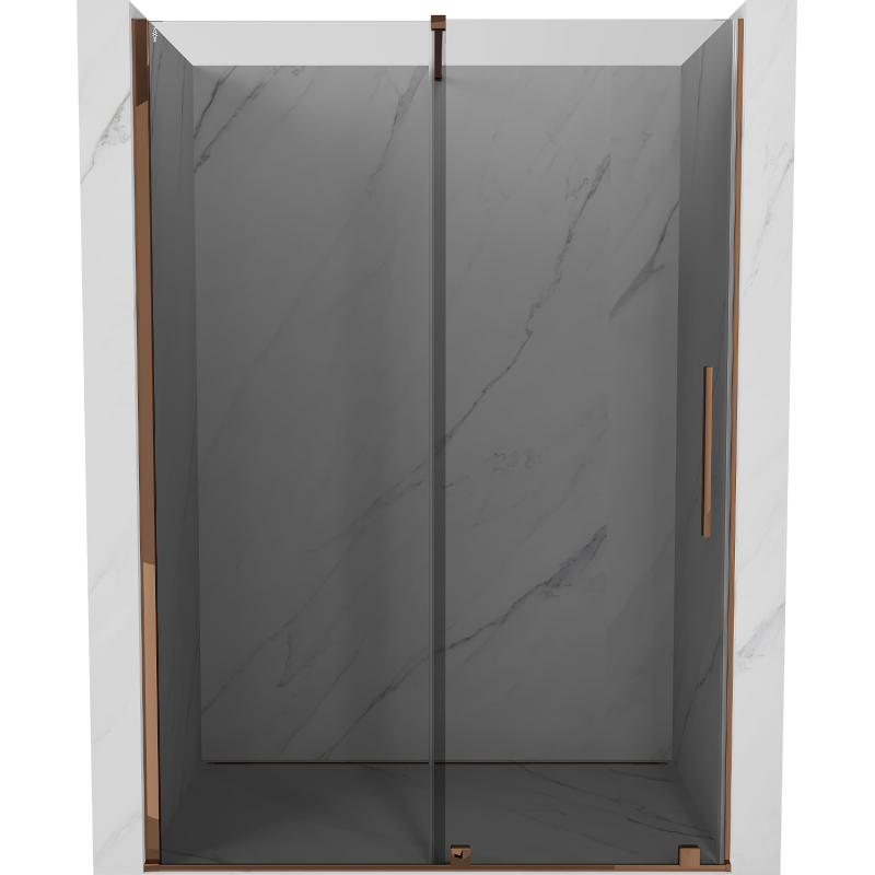 Mexen Velar Schiebetür für Dusche 140 cm, Grafit, Roségold - 871-140-000-41-60