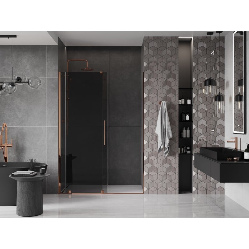 Mexen Velar Duschschiebetüren 150 cm, Graphit, Roségold - 871-150-000-41-60