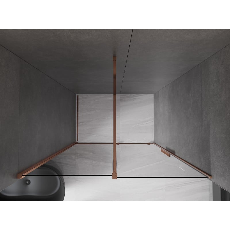 Mexen Velar Schiebetüren für Dusche 160 cm, Graphit, Roségold - 871-160-000-41-60