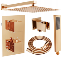 Mexen Cube DR02 Unterputz-Duschset mit 30 cm Regenbrause, Roségold - 77502DR0230-60
