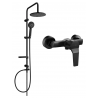 Mexen Caro Carl Aufputz-Duschset mit Regenbrause und Duscharmatur, schwarz - 746640240-70