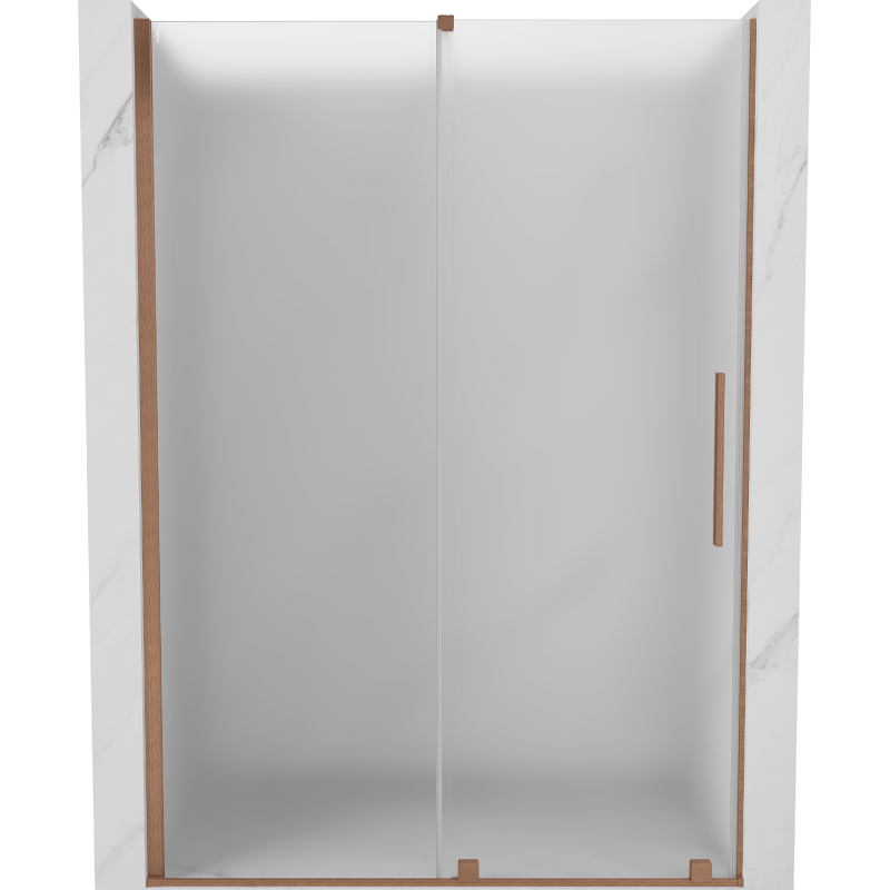 Mexen Velar Schiebeduschtür 150 cm, Mattglas, gebürstetes Kupfer - 871-150-000-31-65