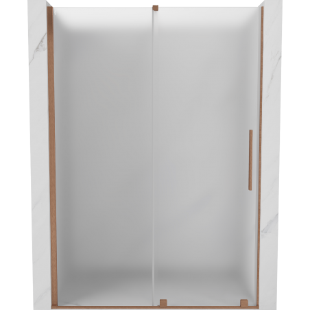 Mexen Velar Schiebeduschtür 150 cm, Mattglas, gebürstetes Kupfer - 871-150-000-31-65