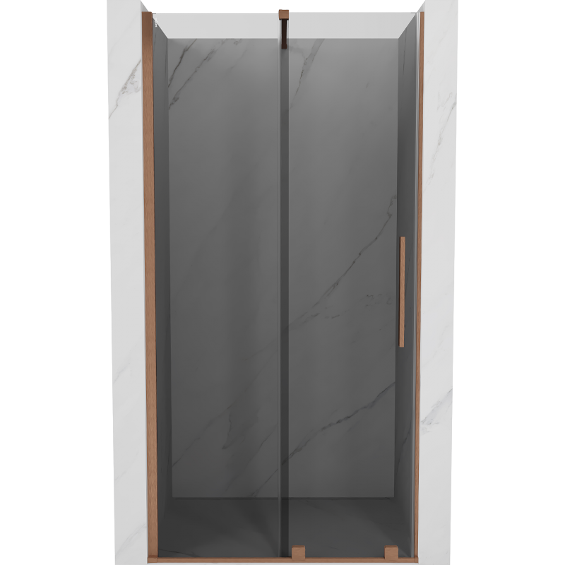 Mexen Velar Schiebetüren für Dusche 110 cm, Graphit, gebürstetes Kupfer - 871-110-000-41-65