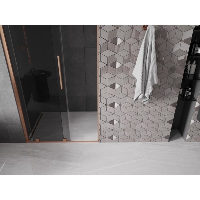Mexen Velar Schiebetür für die Dusche 100 cm, Graphit, gebürstetes Kupfer - 871-100-000-41-65