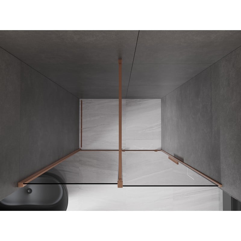 Mexen Velar Duschschiebetüren 140 cm, graphit, gebürstetes Kupfer - 871-140-000-41-65