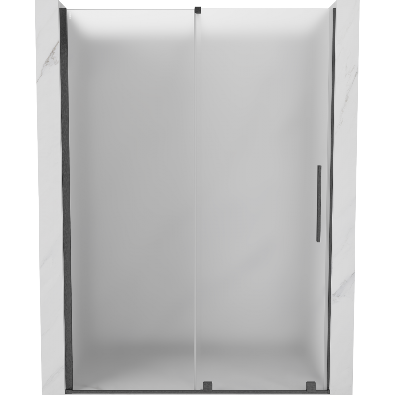 Mexen Velar Schiebetüren für Dusche 160 cm, Frostglas, gebürstetes Gun Gray - 871-160-000-31-66