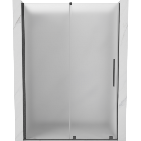 Mexen Velar Schiebetüren 150 cm, Eisglas, Gun Gray gebürstet - 871-150-000-31-66