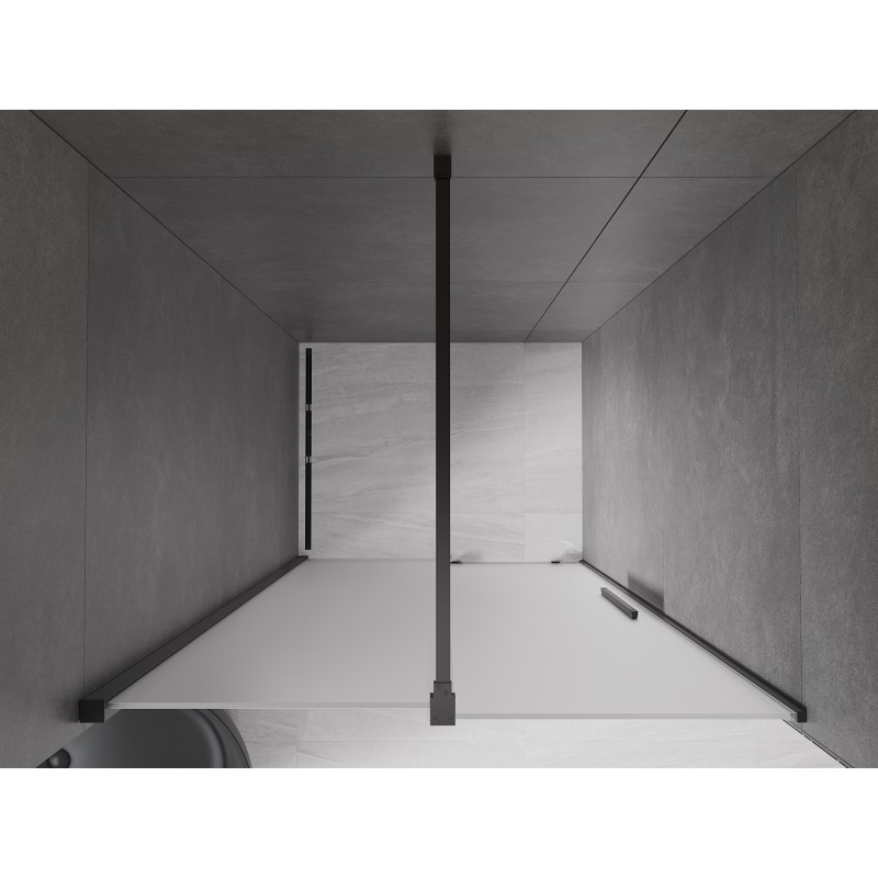 Mexen Velar Schiebetür 100 cm, Milchglas, schwarz - 871-100-000-31-70