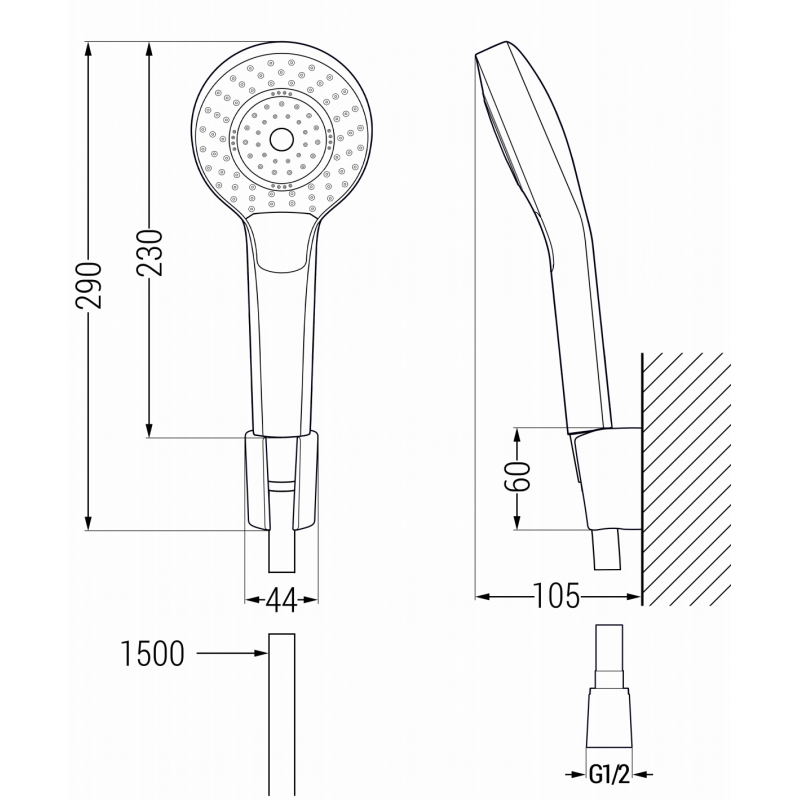 Mexen R-05 punktuelles Duschset, weiß - 785055052-20