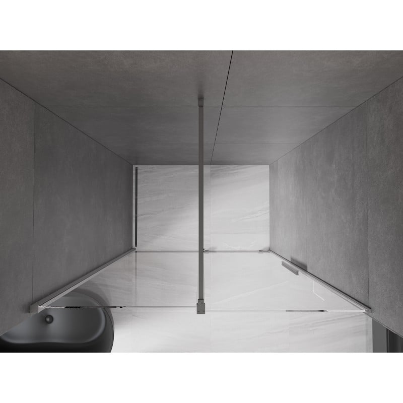 Mexen Velar Schiebeduschtüren 130 cm, transparent, Gun Metal - 871-130-000-01-95