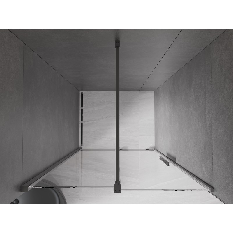 Mexen Velar Schiebetür-Duschwand 100 cm, transparent, Gun Metal - 871-100-000-01-95