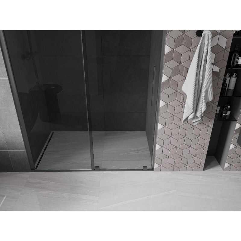 Mexen Velar Schiebeduschtür 150 cm, Graphit, Gunmetal - 871-150-000-41-95