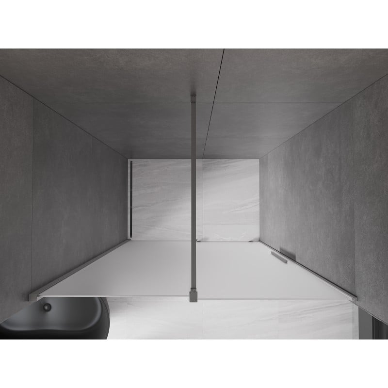 Mexen Velar Schiebetür-Duschkabine 140 cm, Frost, Gun Metal - 871-140-000-31-95