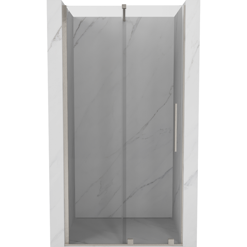 Mexen Velar Schiebetür Dusche 110 cm, transparent, gebürstetes Nickel - 871-110-000-01-97