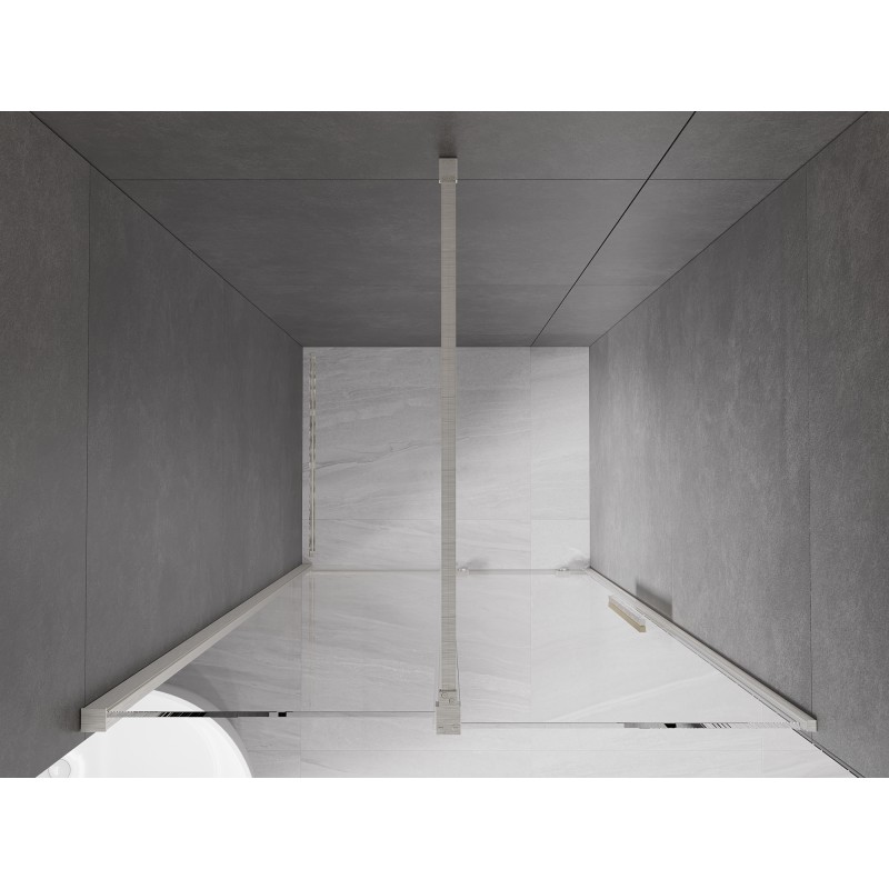 Mexen Velar Schiebetür für Duschen 90 cm, transparent, gebürstetes Nickel - 871-090-000-01-97