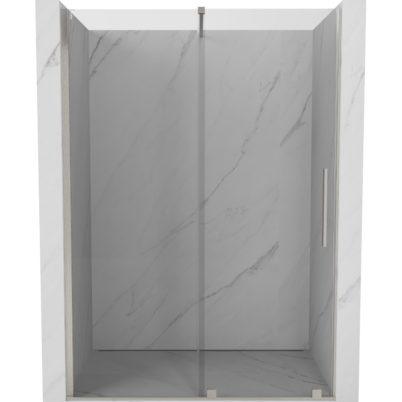 Mexen Velar Schiebeduschtür 140 cm, transparent, gebürsteter Nickel - 871-140-000-01-97