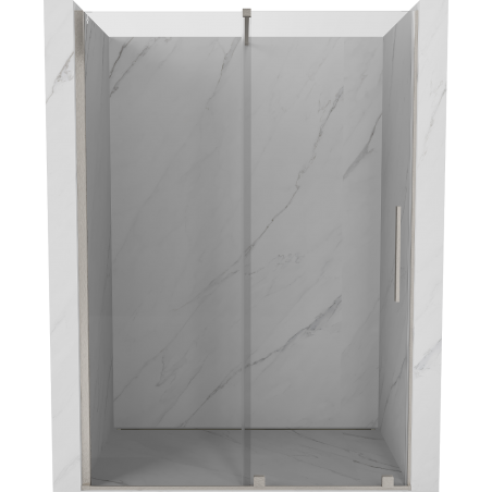 Mexen Velar Schiebeduschtür 140 cm, transparent, gebürsteter Nickel - 871-140-000-01-97