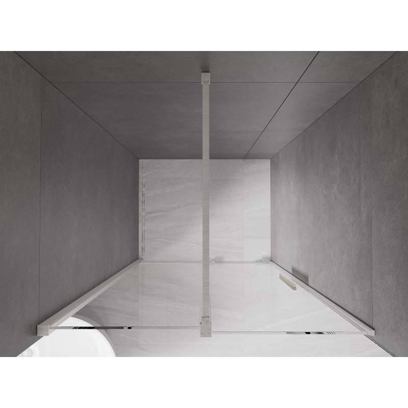 Mexen Velar Schiebetür Dusche 110 cm, transparent, gebürstetes Nickel - 871-110-000-01-97