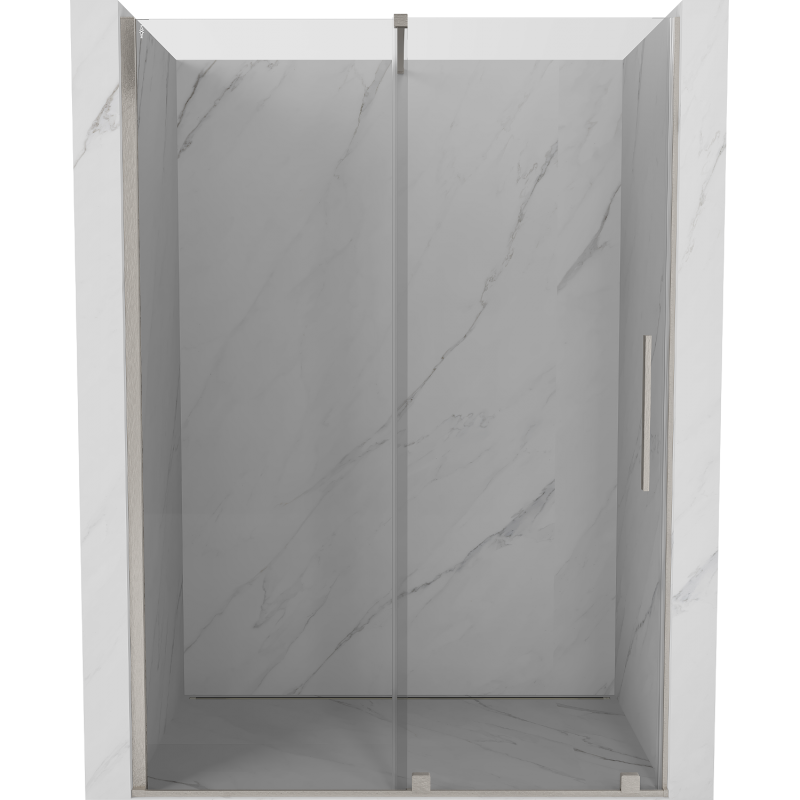 Mexen Velar Schiebetüren für die Dusche 160 cm, transparent, gebürsteter Nickel - 871-160-000-01-97