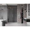 Mexen Velar Schiebeduschtür 140 cm, transparent, gebürsteter Nickel - 871-140-000-01-97