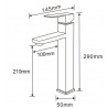 Mexen Emma hoher Waschbeckenhahn, Inox - 71910-00
