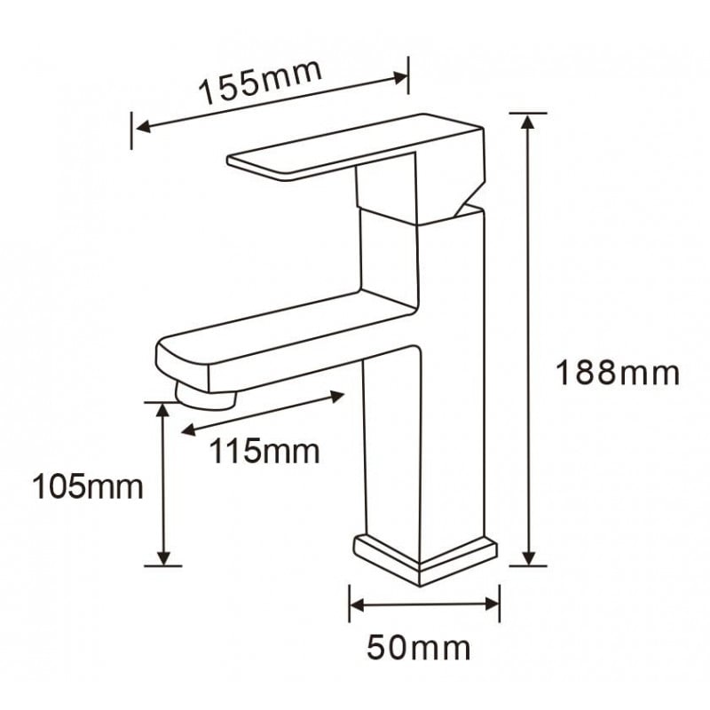 Mexen Emma Waschtischarmatur, Inox - 71900-00