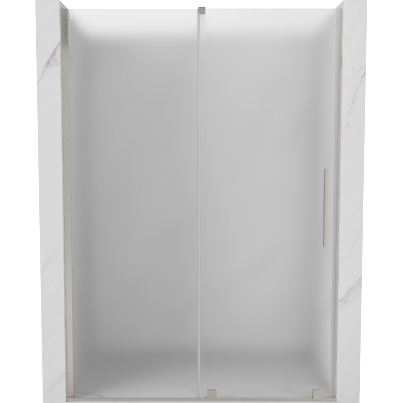 Mexen Velar Schiebeduschtür 160 cm, Frost, gebürstetes Nickel - 871-160-000-31-97