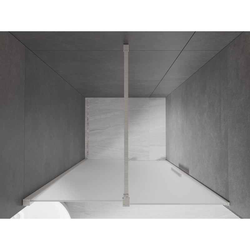 Mexen Velar Schiebetür für Dusche 120 cm, Mattglas, Gebürsteter Nickel - 871-120-000-31-97