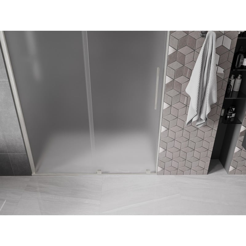Mexen Velar Schiebetür-Duschwand 150 cm, matt, gebürsteter Nickel - 871-150-000-31-97