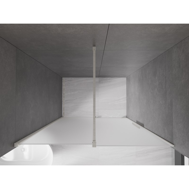 Mexen Velar Schiebetür-Duschwand 150 cm, matt, gebürsteter Nickel - 871-150-000-31-97