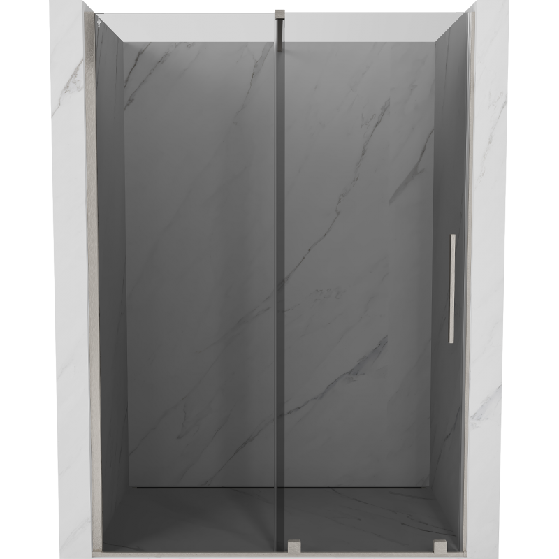 Mexen Velar Duschschiebetür 140 cm, Graphit, gebürsteter Nickel - 871-140-000-41-97