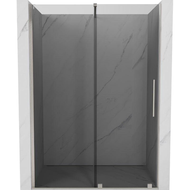Mexen Velar Schiebetür für die Dusche 130 cm, Graphit, gebürsteter Nickel - 871-130-000-41-97