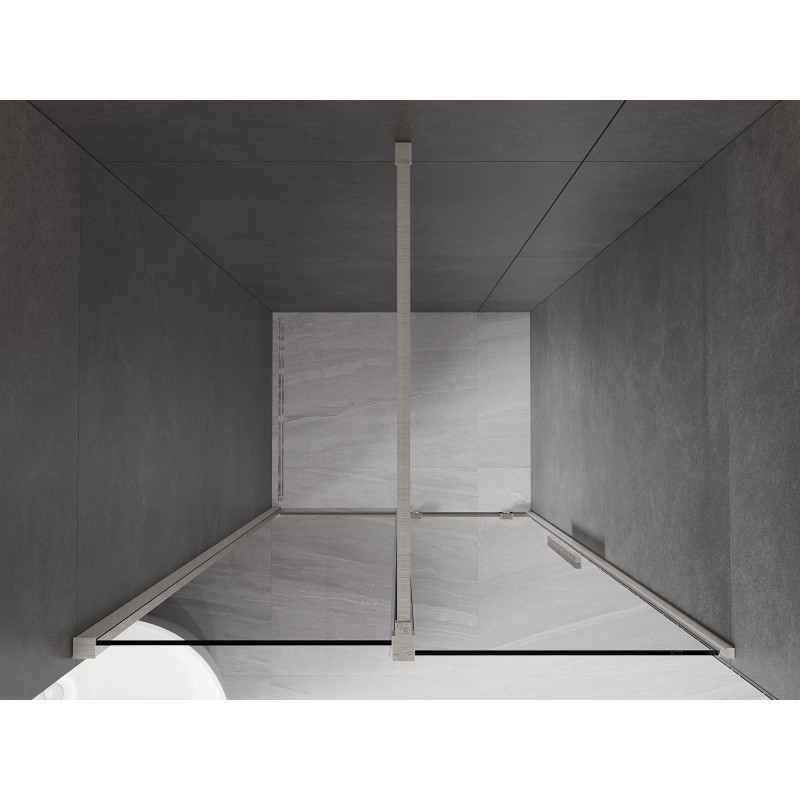 Mexen Velar Schiebetüren Duschwand 120 cm, Graphit, gebürstetes Nickel - 871-120-000-41-97