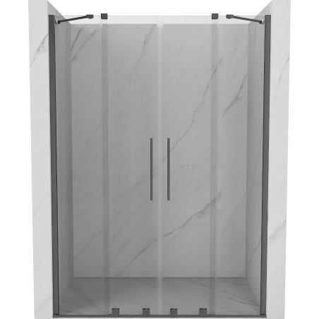 Mexen Velar Duo Schiebetür Dusche 140 cm, transparent, Gun Metal - 871-140-000-02-95