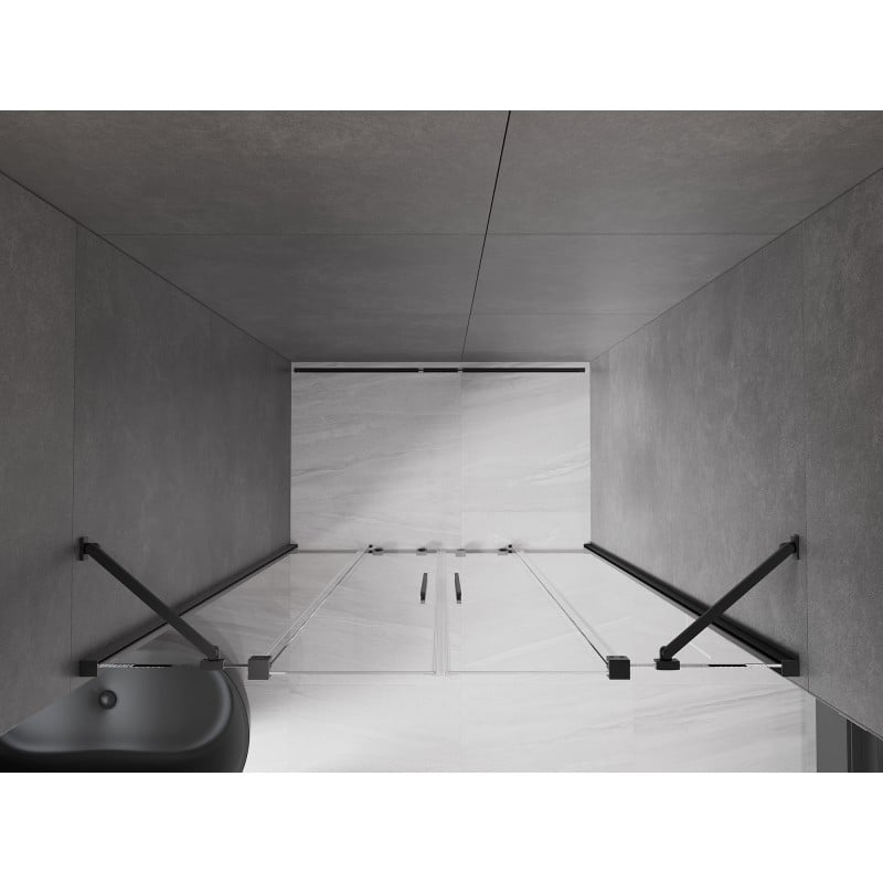 Mexen Velar Duo Schiebetür Dusche 140 cm, transparent, Gun Metal - 871-140-000-02-95