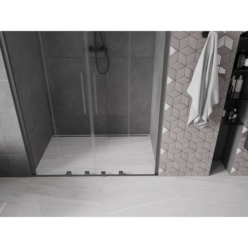 Mexen Velar Duo Schiebetüren 150 cm, transparent, Gun Metal - 871-150-000-02-95