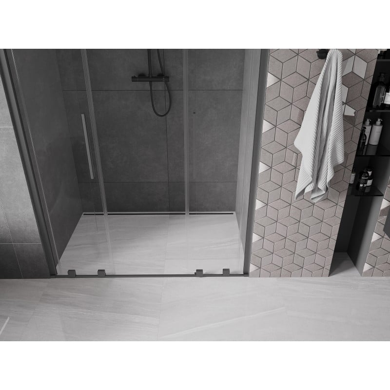 Mexen Velar Duo Schiebetüren 150 cm, transparent, Gun Metal - 871-150-000-02-95