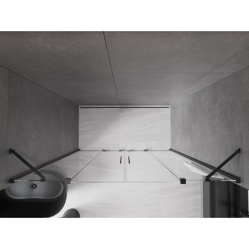 Mexen Velar Duo Schiebetür Dusche 200 cm, transparent, Gun Metal - 871-200-000-02-95