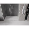 Mexen Velar Duo Schiebetür Dusche 140 cm, transparent, gebürsteter Nickel - 871-140-000-02-97