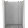 Mexen Velar Duo Schiebetür Duschabtrennung 150 cm, transparent, gebürsteter Nickel - 871-150-000-02-97