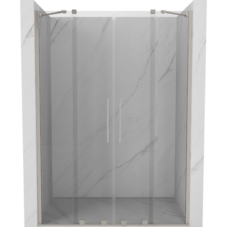 Mexen Velar Duo Schiebeduschtüren 160 cm, transparent, gebürsteter Nickel - 871-160-000-02-97