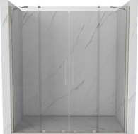 Mexen Velar Duo Schiebetür Duschabtrennung 170 cm, transparent, gebürsteter Nickel - 871-170-000-02-97