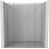Mexen Velar Duo Schiebetüren Dusche 200 cm, transparent, gebürsteter Nickel - 871-200-000-02-97